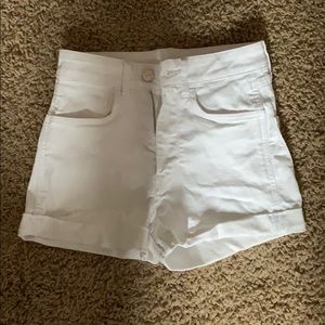White denim shorts